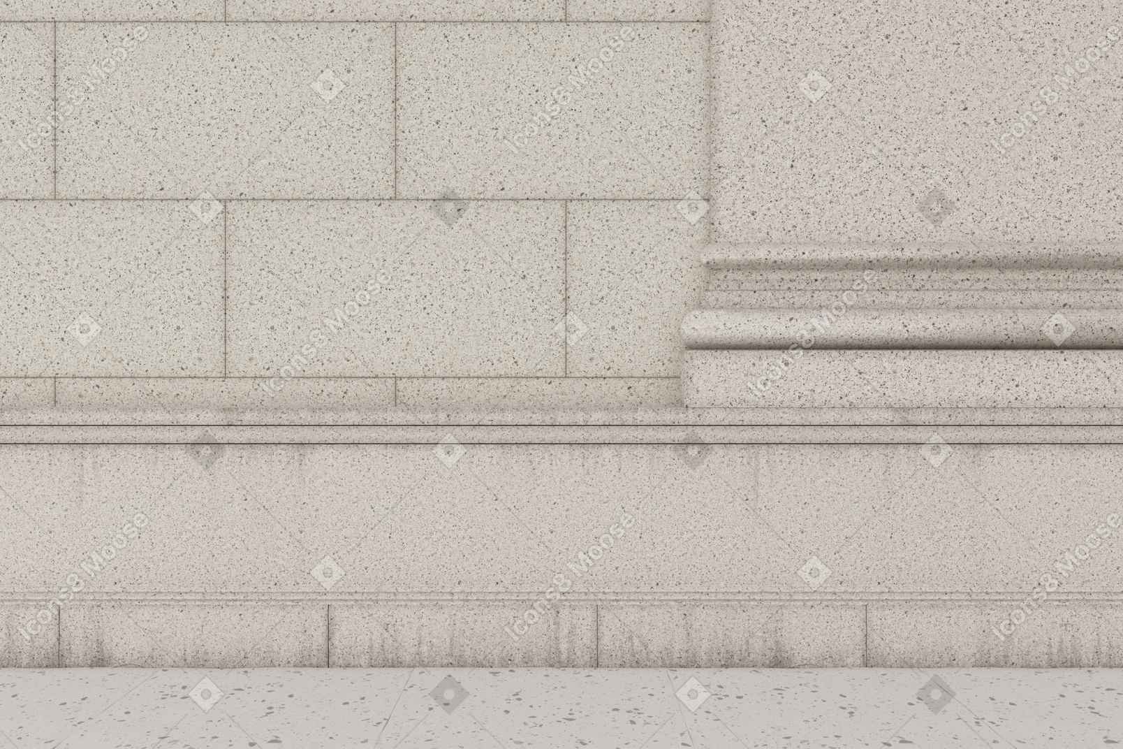 Just a simple grey wall of stone blocks