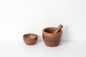 Set of wooden bowls