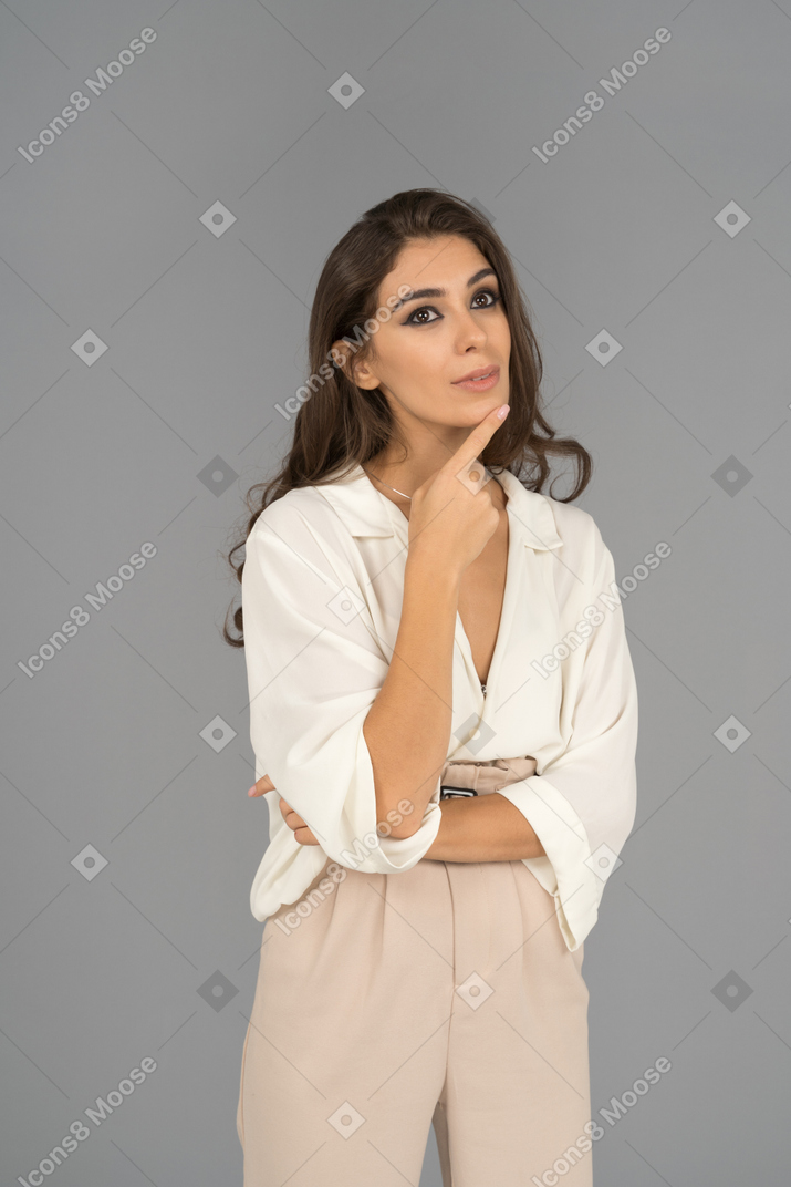 Beautiful middle eastern girl daydreaming