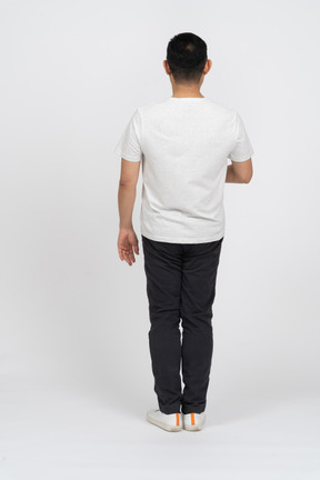 Rear view of a man in casual clothes
