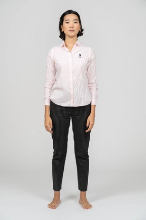 Front view of a woman in office clothes