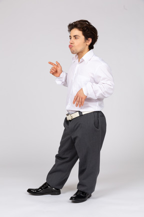 Young man doing a dance move