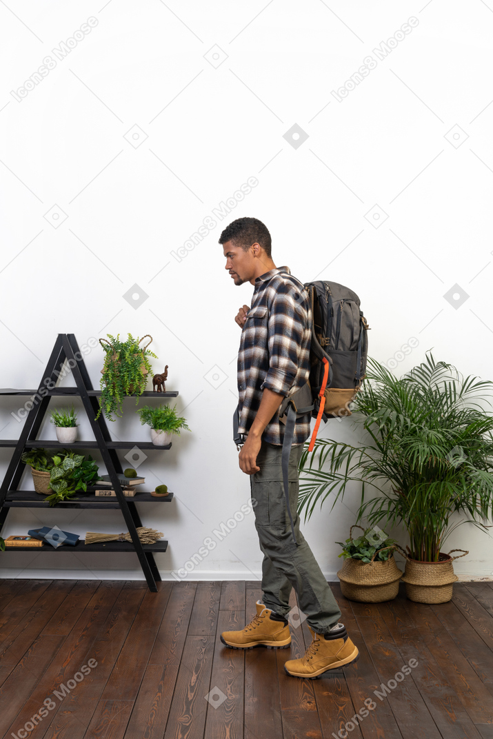 Good looking young man with a backpack
