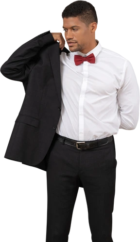 Man in white shirt standing