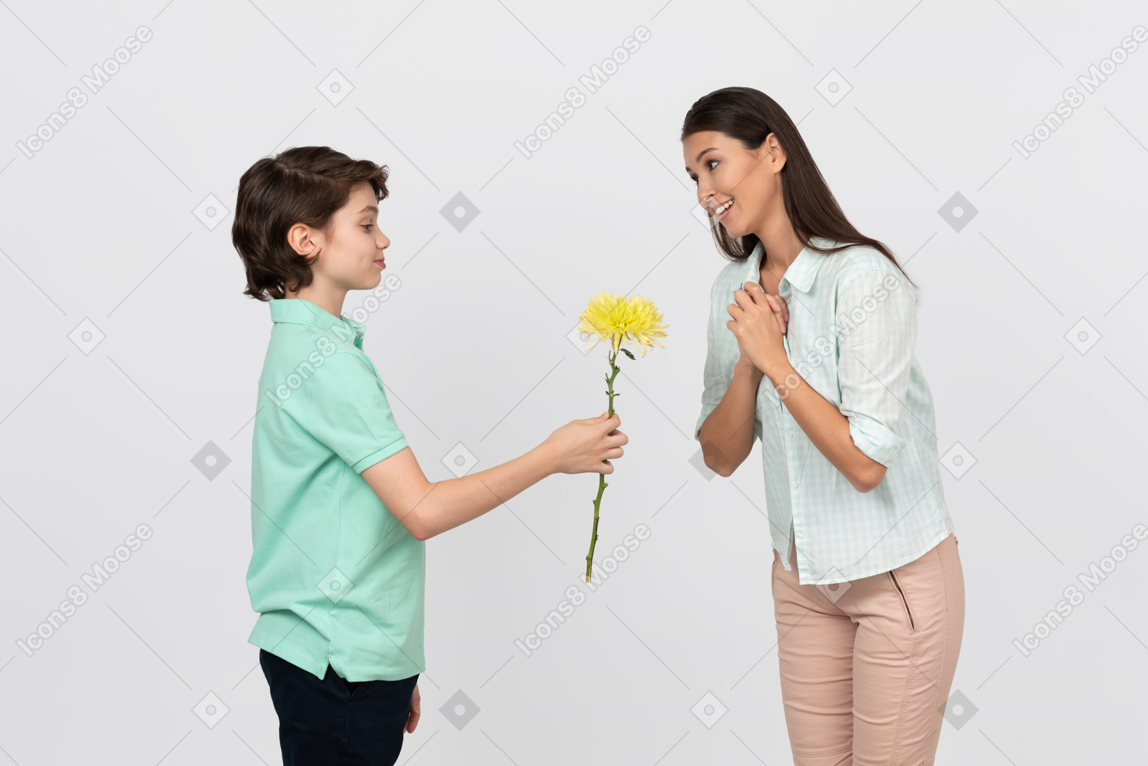 Happy mother delighted with her son