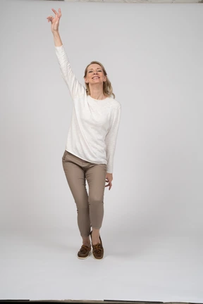 Woman in casual clothes posing