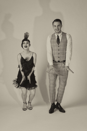Charleston dance performance by a retro-styled couple