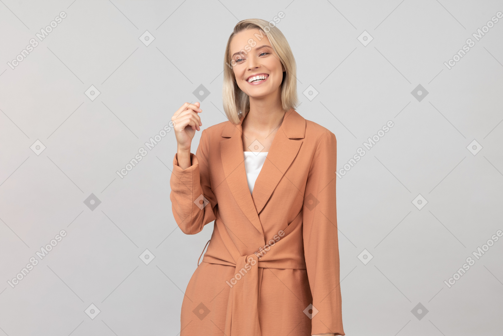 Smiling beautiful woman appreciating a joke