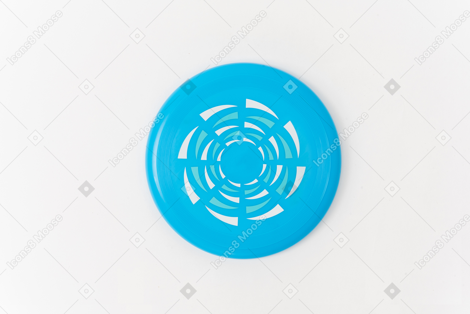 Blue frisbee on white background