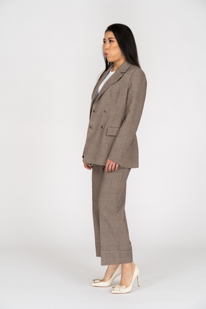 traje de falda liso de manga tres cuartos de las mujeres llanas -  Tbdress.com