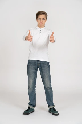 Young man in casual clothes standing