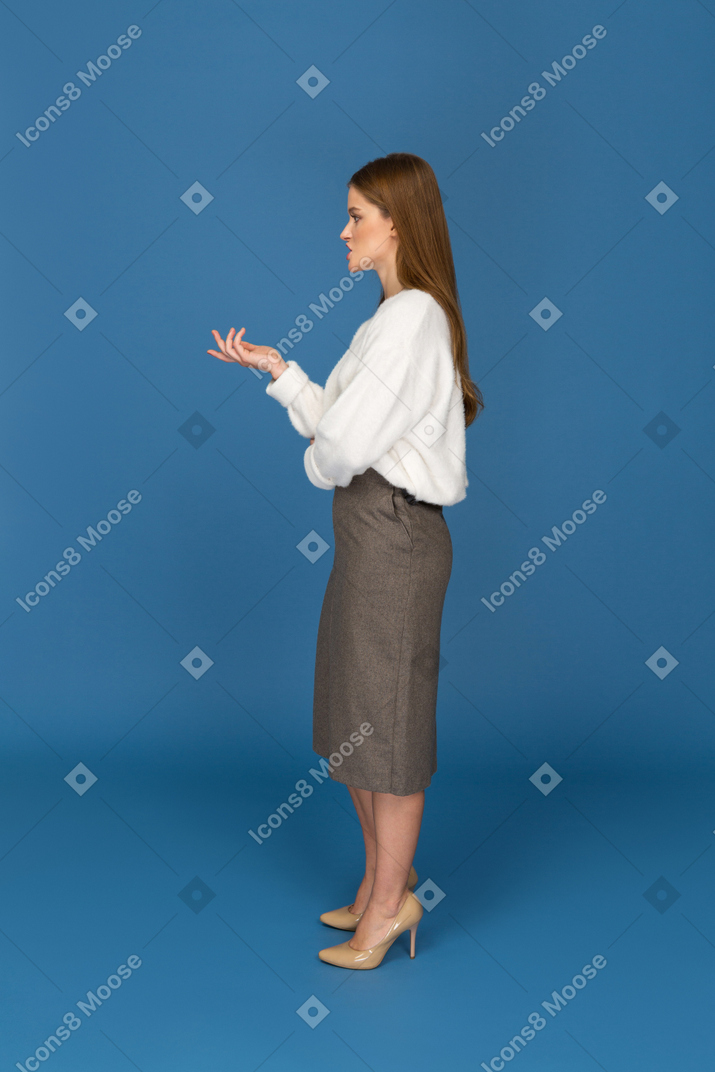 Young businesswoman scolding
