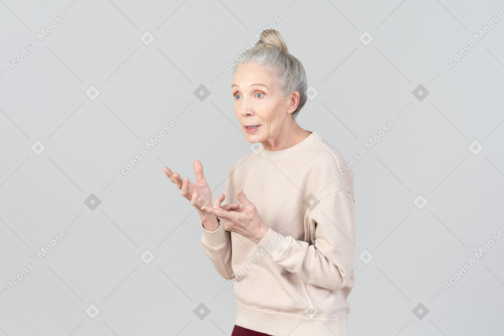 Beautiful old woman talking