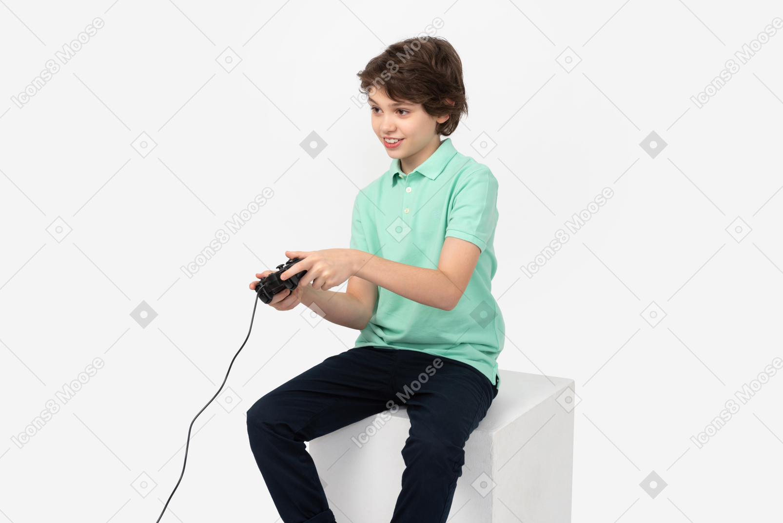 Teenage boy playing video games
