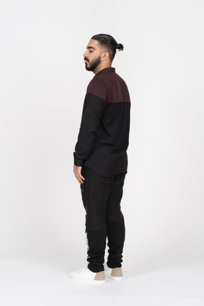 A young man standing still