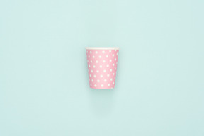 Polka dot pink paper cup