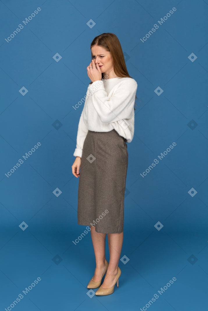 Young businesswoman being disappointed