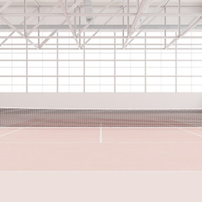 Empty tennis court in pastel colors