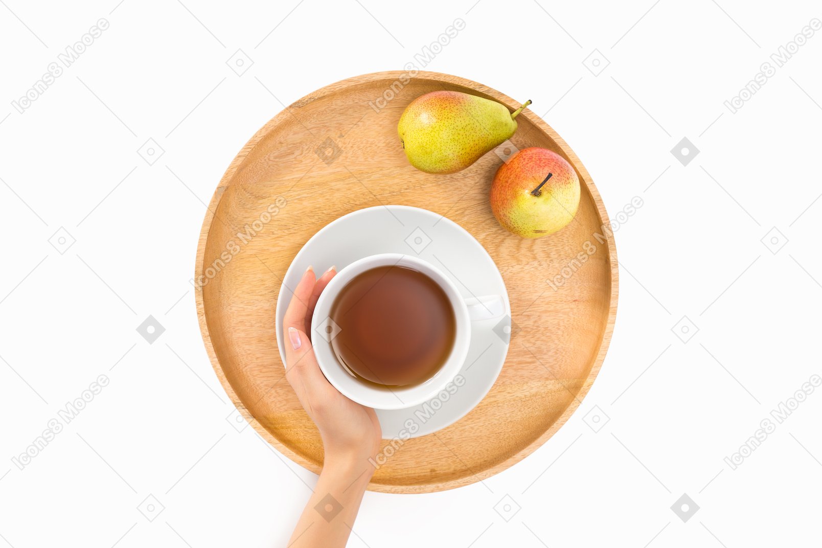 Genieße meinen tee und einen gesunden snack