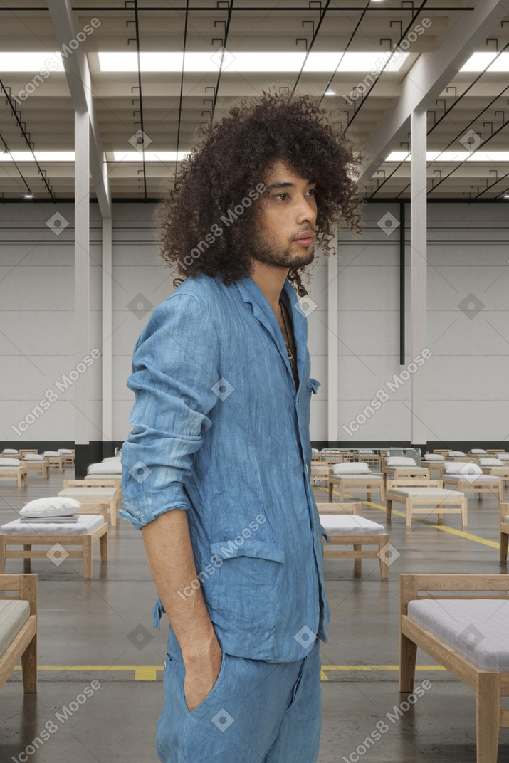 Young man standing in the hospital premises