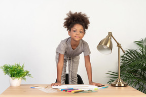 Cute girl doing homework