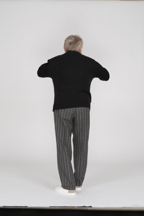 Back view of old man