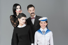 Addams family members aren't contented with boy in sailor's uniform