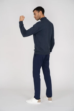 Man in black clothes standing
