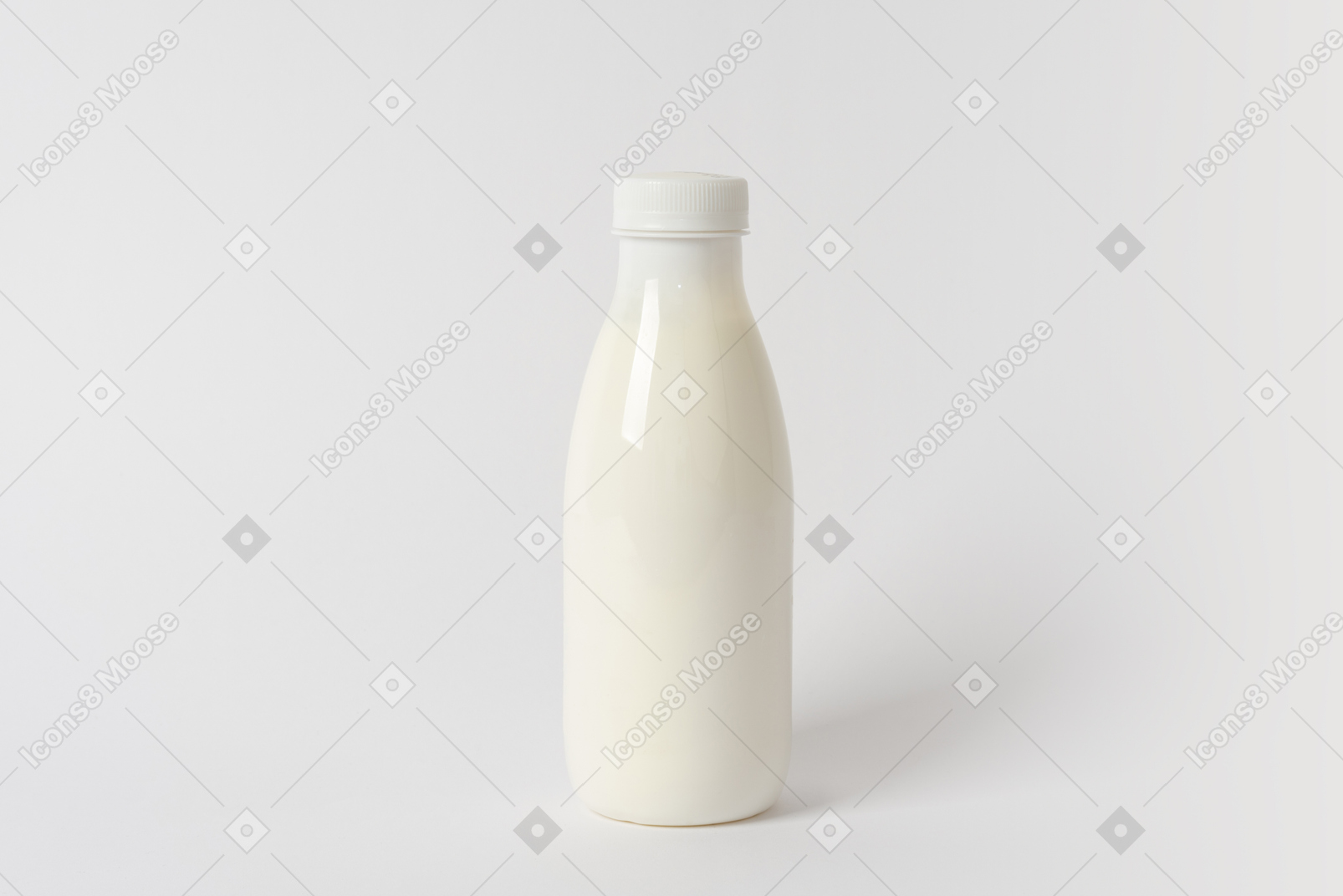 Small plastic bottle with some dairy product inside