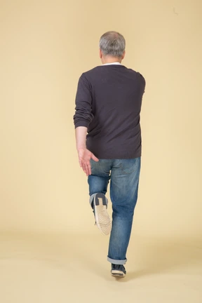 Man in casual clothes walking