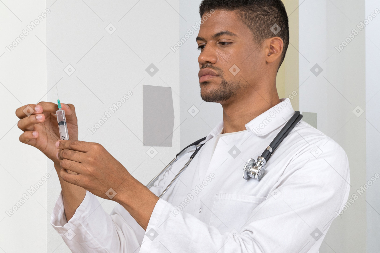 Doctor holding a syringe
