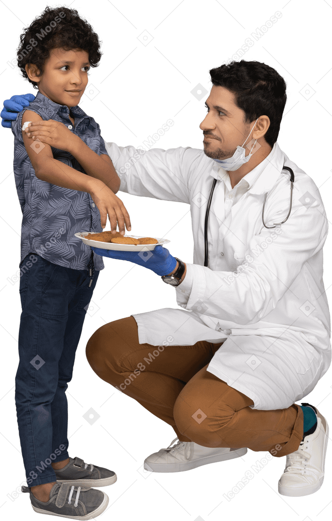 Doctor, boy and cookies