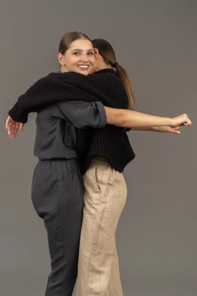 Women embracing