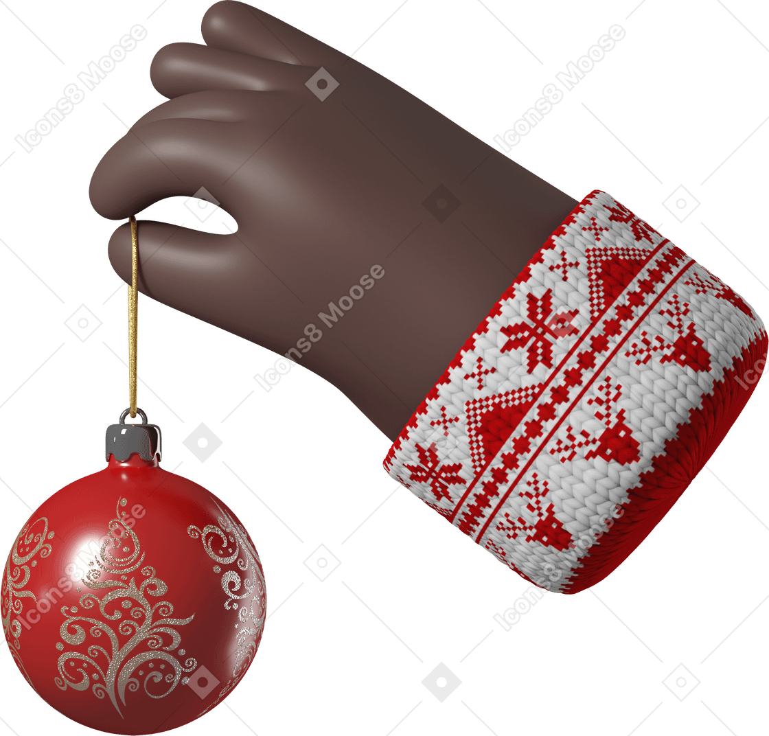手与圣诞装饰品