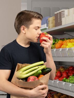 Man shopping for groceries