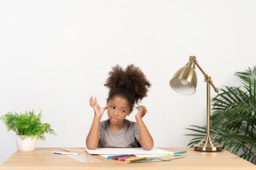 Cute girl doing homework