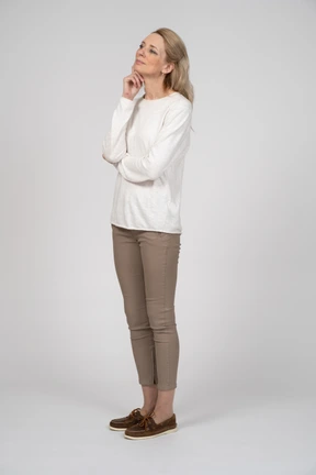 Woman in casual clothes standing