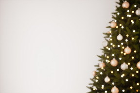 Decorated christmas tree out of focus