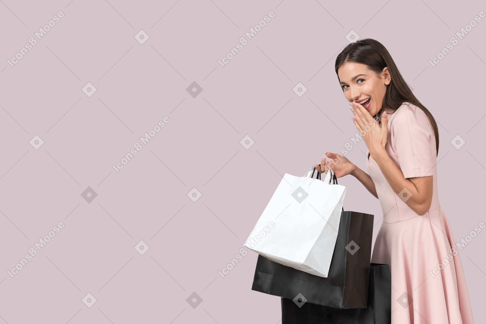 A woman with shopping bags