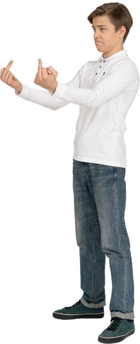Young man in casual clothes standing