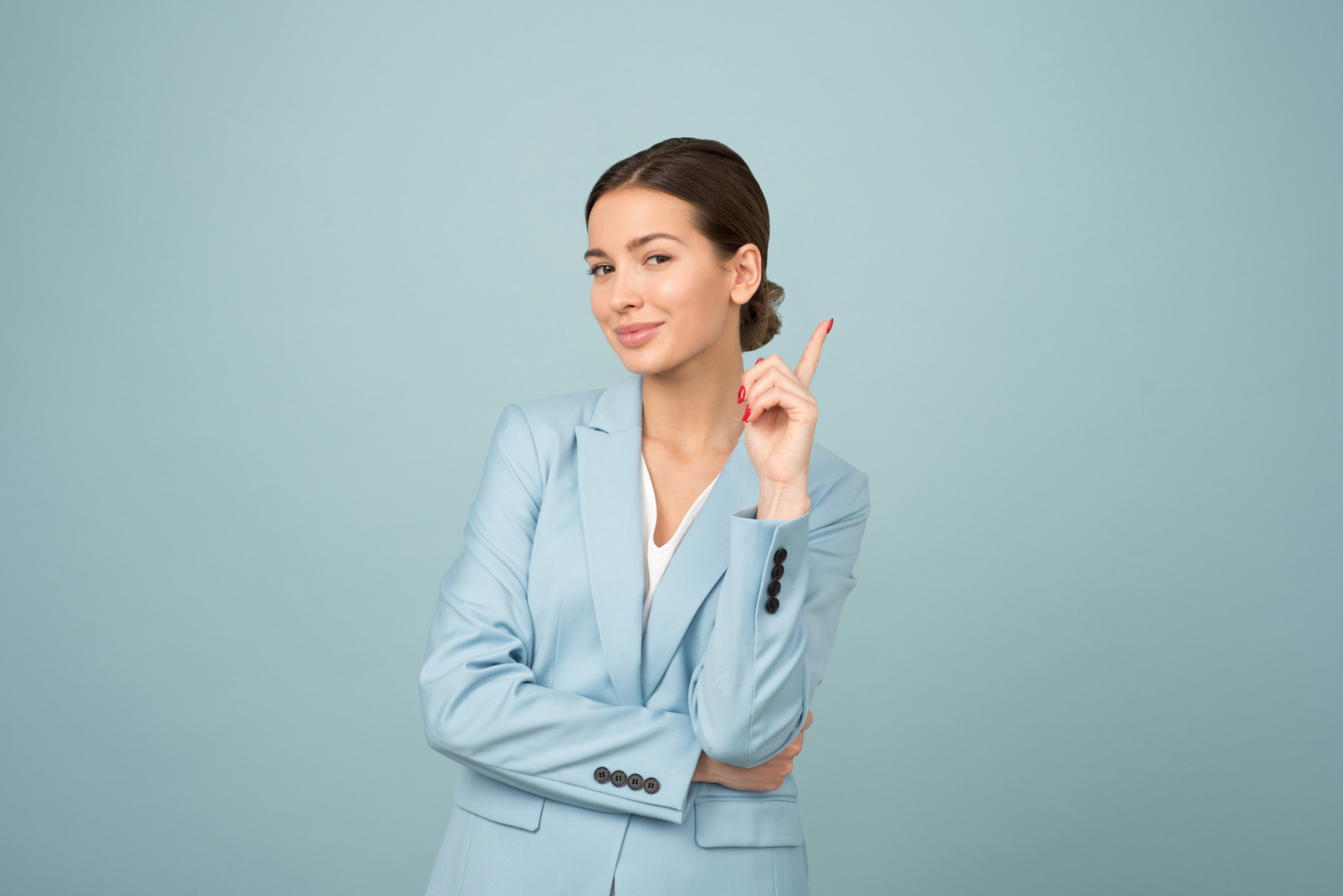 Businesslady pointing something with her finger