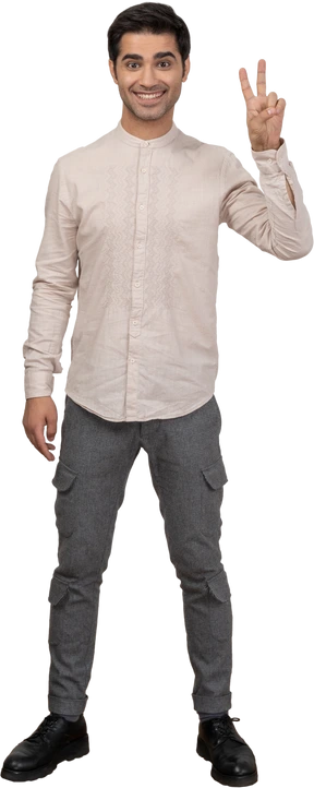 Man in shirt looking at camera