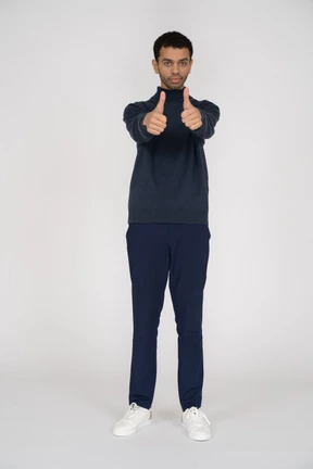 Man in black clothes standing