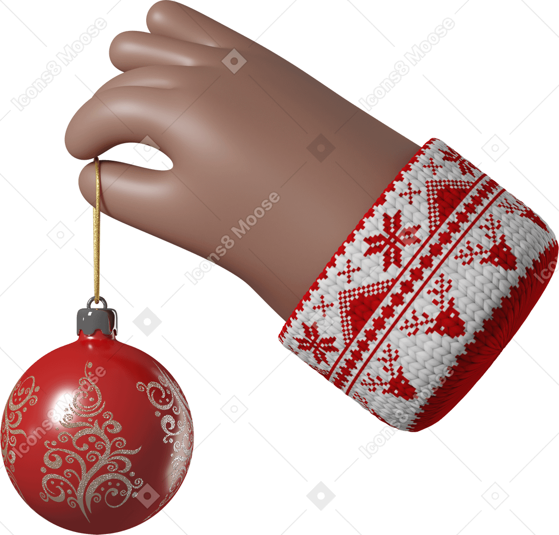 Mão com decorações de natal