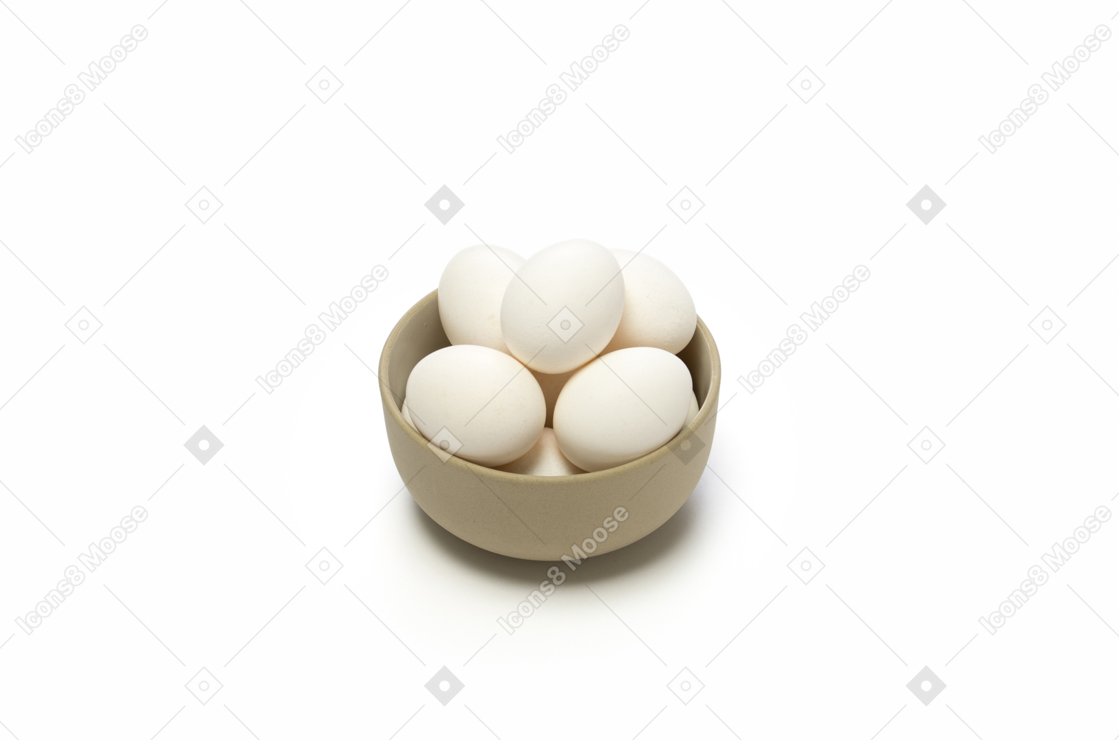 Bowl with white eggs