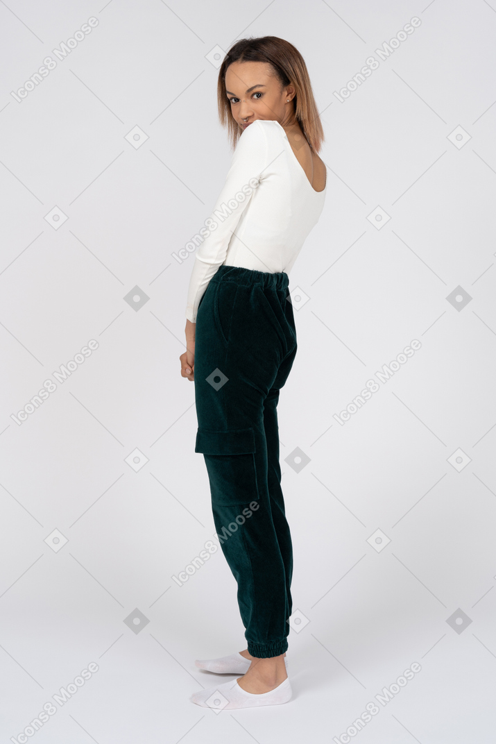 Woman in casual clothes standing