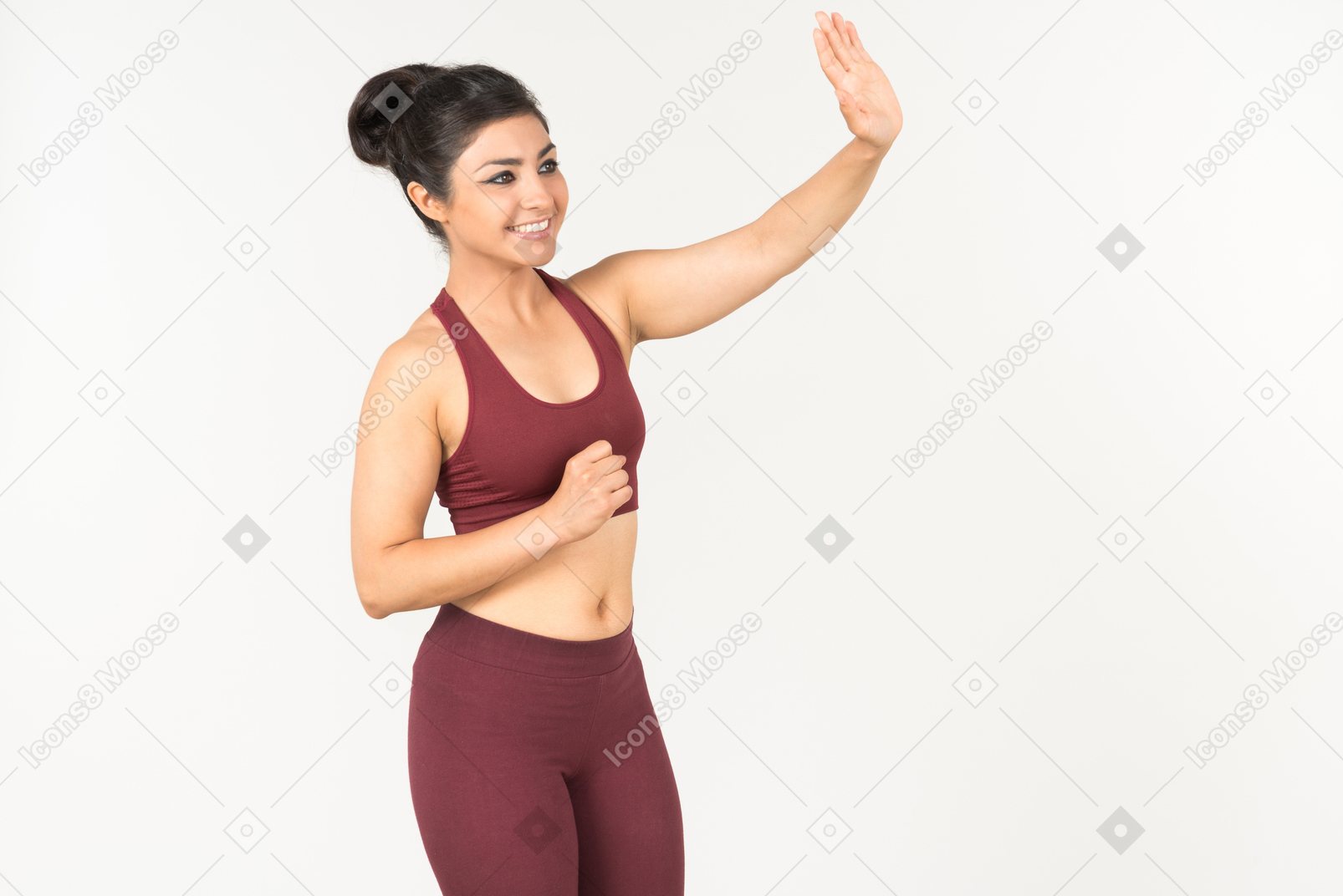 Indian girl in sportswear jogging