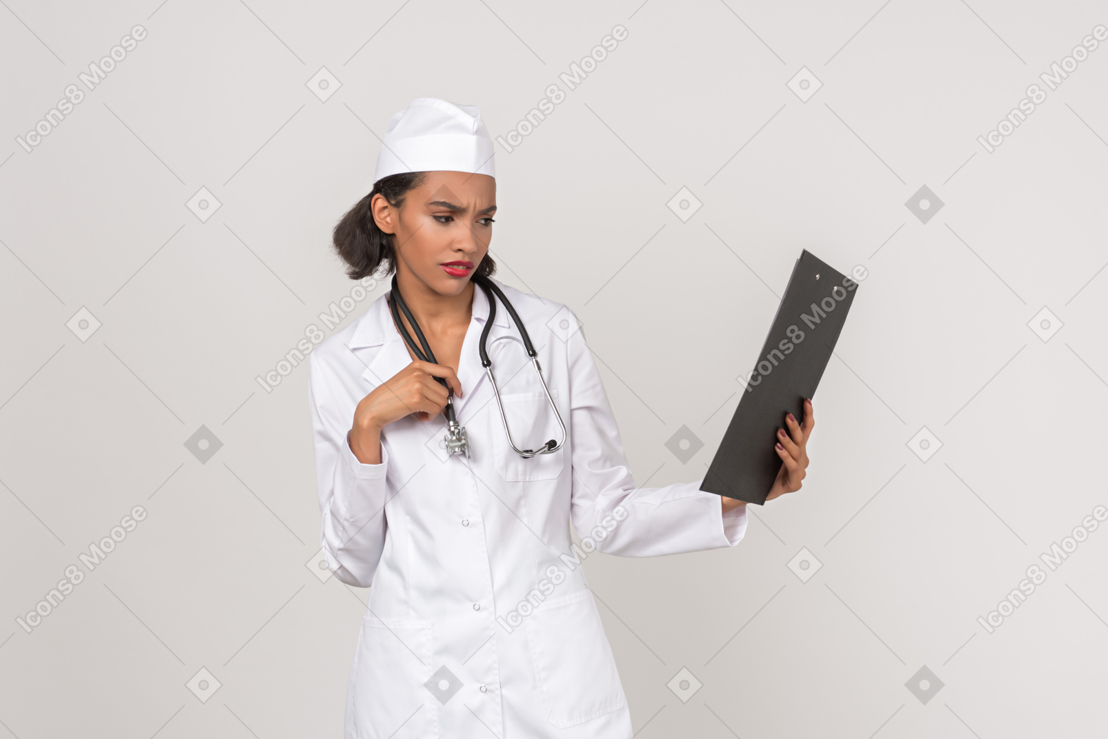 Attractive female doctor looking worried