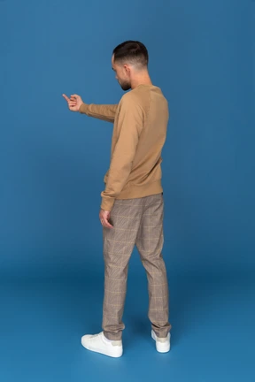 Man doing obscene gestures