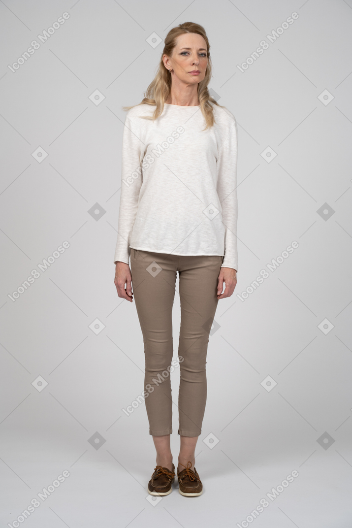 Woman in casual clothes standing